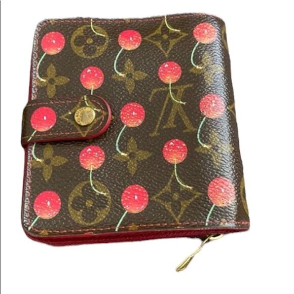 Louis Vuitton Limited Edition Cherry Monogram Murakami Zip Bifold Compact Wallet